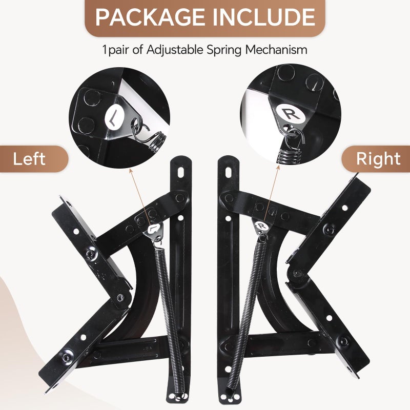 NATGAI Sofa Couches Bed DIY Adjustable Spring Mechanism Futon Hinge Hardware Triple Click Hinge Hardware for Sleeper Sofa Bed Furniture - Image 4